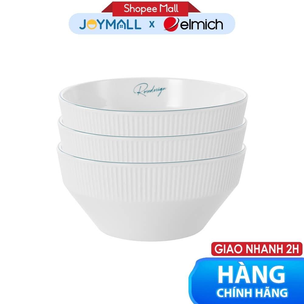 Bộ 3 Bát Tô Nhỡ Elmich RoseDesign EL-0238, Hàng Chính Hãng,Dùng Được Lò Vi Sóng,Máy Rửa Chén-JoyMall