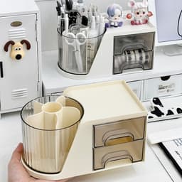 VINBEO Hộp đựng mỹ phẩm,Kệ đựng mỹ phẩm, hộp đựng bút đa năng có kèm ống đựng xoay 360 độ tiện dụng ANHI004 8