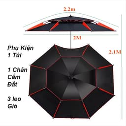 [Chất Lượng] Ô Câu Cá, Dù Câu Cá 2 Tầng Siêu Chống Thấm, Chống Tia UV Cao Cấp OC-05 ( Đồ Câu KhaLy Store ) 9