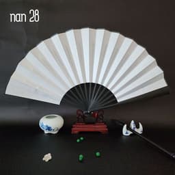 Quạt xếp nan 28cm trơn màu phụ kiện chụp ảnh cầm tay cổ trang 4