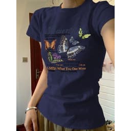 【100% cotton 】Áo baby tee Áo Thun ôm body Áo y2k  ngắn tay in hình cổ tròn hàng đầu màu trơn 9