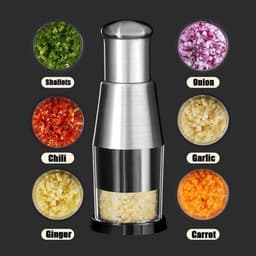 Dụng Cụ Băm Tỏi , Nghiền Tỏi, Nghiền Ớt Bằng Tay Thép Không Gỉ, Máy Xay Tỏi Ớt Cầm Tay Mini 3