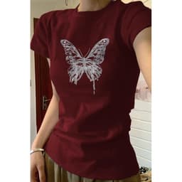 【100% cotton 】Áo baby tee Áo croptop Áo thun ôm body Áo y2k Hở Vai Dáng Ôm Màu Xám Hoa Thời Trang Mùa Hè Phong Cách Mới Dành Cho Bạn Nữ 3
