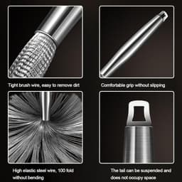 Chổi cọ nồi cọ chảo.inox 304 Bàn Chải Chà Nồi Đánh Bóng Loại Bỏ Rỉ Sét Tiện Dụng có cán cầm không rỉ sét 5
