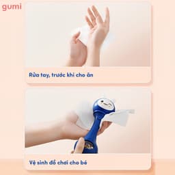 Thùng 10 gói khăn ướt GUMMI 80 tờ không cồn,không parabens,cao cấp dành cho em bé cực kì an toàn 6