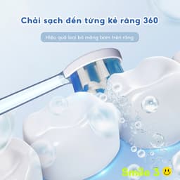 Bàn chải đánh răng điện smile 3 bomidi-4 chế độ đánh răng hỗ trợ khử khuẩn có tia cựa tím IPX7. 2