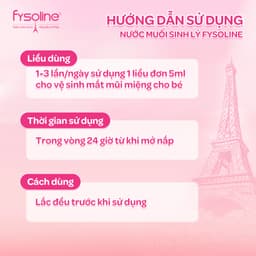 (Date T5.2027)Combo 2 Nước muối sinh lý Fysoline nhập khẩu Pháp vệ sinh mắt, mũi, miệng cho bé (Hộp hồng 40 ống x5ml) 7