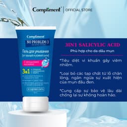 Gel Rửa Mặt Compliment No Problem sạch sâu ngừa mụn, giảm viêm 3