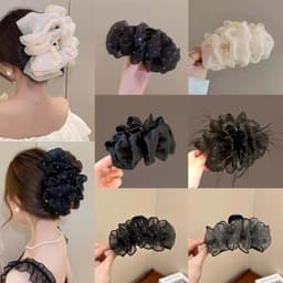 Kẹp càng cua nơ voan bồng bềnh size to (Nhiều mẫu) 1