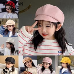 Mũ nồi cho bé BOOCEAN, Mũ nồi trẻ em dễ thương ấm áp, Len mềm nhiều màu cho trẻ em Mũ Newsboy bé trai bé gái 1