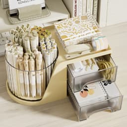VINBEO Hộp đựng mỹ phẩm,Kệ đựng mỹ phẩm, hộp đựng bút đa năng có kèm ống đựng xoay 360 độ tiện dụng ANHI004 9