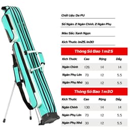 Bao Đựng Cần Câu XiFeng Có Chân Đứng Túi Đựng Cần 2 Ngăn Dung Tích Lớn Chống Thấm Nước Cao Cấp 2