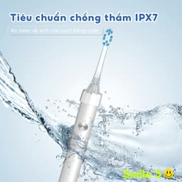 Bàn chải đánh răng điện smile 3 bomidi-4 chế độ đánh răng hỗ trợ khử khuẩn có tia cựa tím IPX7. 6