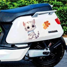 "Hoa Mèo Trắng Dán Xe Ô Tô Chống Trầy Xước, Trang Trí Vui Nhộn, Diện Tích Lớn" 7