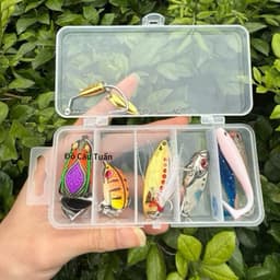 Combo Hộp Mồi Câu Lure 5 Mồi Đủ 3 Tầng Nước, Đa Dạng Địa Hình-Toman Ve Sầu,Chado H1 MiniThìa Lượn,Cá Sắt vufishing 2