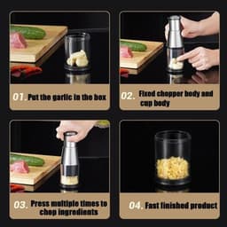 Dụng Cụ Băm Tỏi , Nghiền Tỏi, Nghiền Ớt Bằng Tay Thép Không Gỉ, Máy Xay Tỏi Ớt Cầm Tay Mini 2