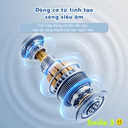 Bàn chải đánh răng điện smile 3 bomidi-4 chế độ đánh răng hỗ trợ khử khuẩn có tia cựa tím IPX7. 8