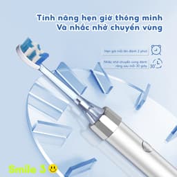 Bàn chải đánh răng điện smile 3 bomidi-4 chế độ đánh răng hỗ trợ khử khuẩn có tia cựa tím IPX7. 7