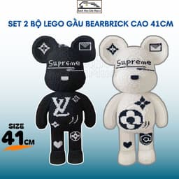 Mua Set 2 Bộ Lego Gấu Bearbrick 41Cm Kèm Búa - Quà Tặng Lắp Ráp Tuyệt Vời Cho Bé! 2