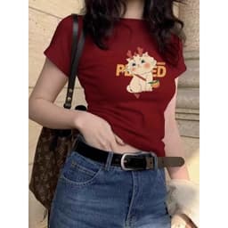 【100% cotton 】Áo baby tee Áo croptop Áo thun ôm body Áo y2k Hở Vai Dáng Ôm Màu Xám Hoa Thời Trang Mùa Hè Phong Cách Mới Dành Cho Bạn Nữ 8