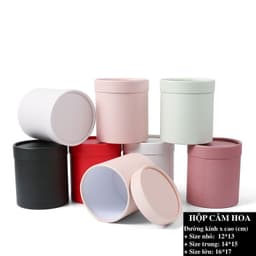 Hộp trụ tròn dùng để cắm hoa, trang trí HMHQ006 1