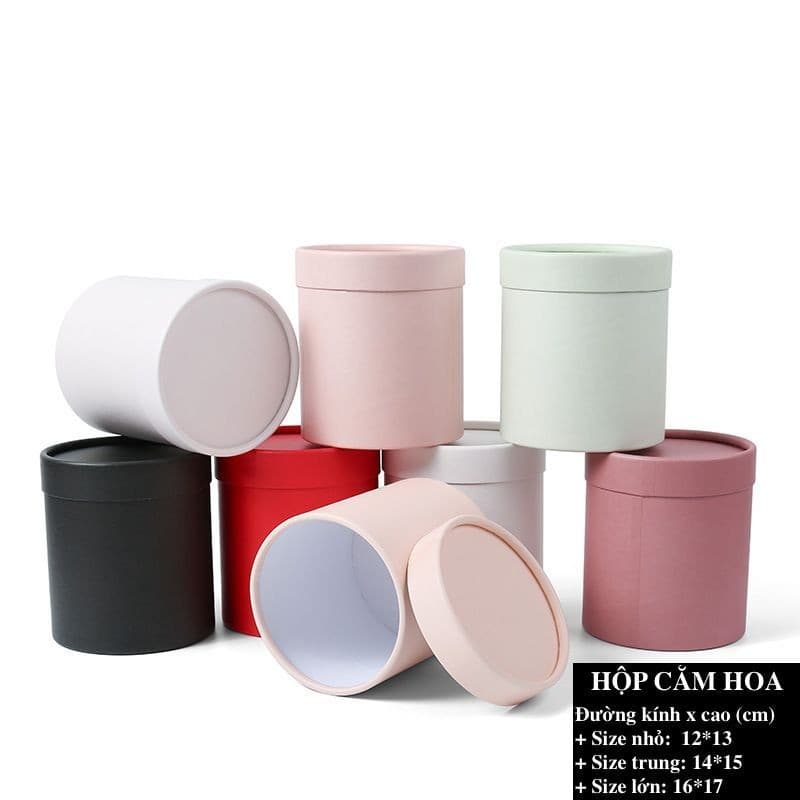 Hộp trụ tròn dùng để cắm hoa, trang trí HMHQ006