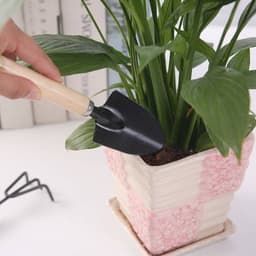 Dụng cụ làm vườn mini,Bộ dụng cụ làm vườn mini cao cấp 3 món cán gỗ, làm vườn trồng cây cảnh bonsai 3