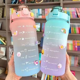 Bình nước 2 lít ,, vạch chia nhắc giờ. bình đựng nước nhựa 2L có ống hút 3