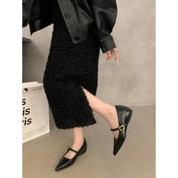 GIÀY BÚP BÊ MŨI NHỌN 𝙔𝙐𝙇𝙄𝙉𝘼 QUAI NGANG PHỐI KHÓA ĐỘN ĐẾ TRONG - LT39 7