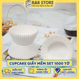 Cupcake giấy mềm set 1000 tờ lót bánh, nướng bánh, cốc đựng bánh handmade chống thấm dầu 1