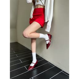 GIÀY BÚP BÊ MŨI NHỌN 𝙔𝙐𝙇𝙄𝙉𝘼 QUAI NGANG PHỐI KHÓA ĐỘN ĐẾ TRONG - LT39 8