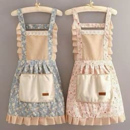 Tạp dề công chúa siêu xinh, tạp dề nấu ăn nữ phong cách Vintage thắt lưng thoáng khí 2