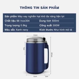Máy xay hạt mini đa năng công xuất 300W xay bột ngũ cốc cafe các loại hạt khô cực nhanh 3