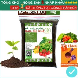 Đất Trồng Rau Tơi Xốp, Bao 2kg, Hữu Cơ, Trộn Sẵn, Tiện Lợi, Đầy Đủ Dinh Dưỡng, Chuyên Cho Rau 1