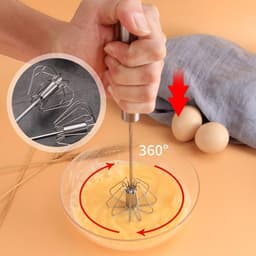 Máy đánh trứng bán tự động GOFIDIN, Máy đánh trứng đẩy tay đa kích thước bằng thép không gỉ, Đa năng bền bỉ Dễ dàng làm sạch Dễ dàng sử dụng Máy xay sinh tố quay Nhà bếp 7