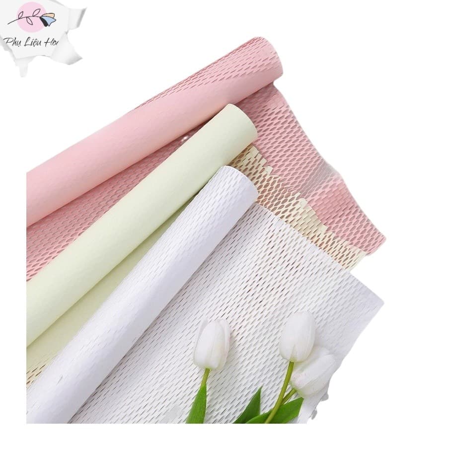 Giấy gói hoa kéo lưới tổ ong cao cấp cuộn 50cm x 10 yard