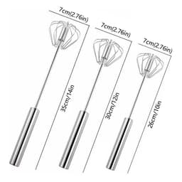 Máy đánh trứng bán tự động GOFIDIN, Máy đánh trứng đẩy tay đa kích thước bằng thép không gỉ, Đa năng bền bỉ Dễ dàng làm sạch Dễ dàng sử dụng Máy xay sinh tố quay Nhà bếp 2