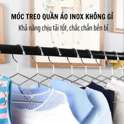 Móc Treo Quần Áo INOX 304 Loại Dày Móc Phơi Quần Áo Người Lớn Kích Thước 40cm 9