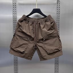 Nam Retro Nhiều Túi Quần Short Hàng Hóa Mùa Hè Mỏng Rời Thẳng Áo Khoác Ngoài Capris Màu Trơn Dây Rút Quần Ngắn 2