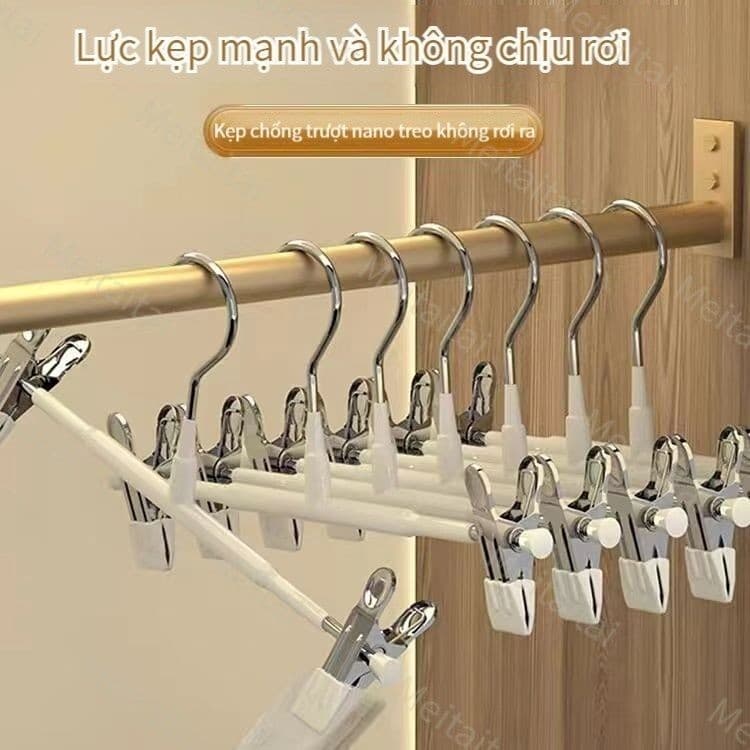 Móc áo gia dụng kẹp quần inox kẹp quần chống trơn trượt không đánh dấu kẹp váy thích hợp cho shop thời trang cửa hàng