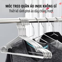 Móc Treo Quần Áo INOX 304 Loại Dày Móc Phơi Quần Áo Người Lớn Kích Thước 40cm 8