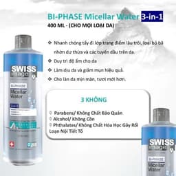 Nước Tẩy Trang 3 Trong 1 Swiss Image Làm Sạch Sâu Cho Mọi Loại Da An Toàn Dịu Nhẹ Dung Tích 400ml 5