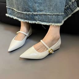 GIÀY BÚP BÊ MŨI NHỌN 𝙔𝙐𝙇𝙄𝙉𝘼 QUAI NGANG PHỐI KHÓA ĐỘN ĐẾ TRONG - LT39 4