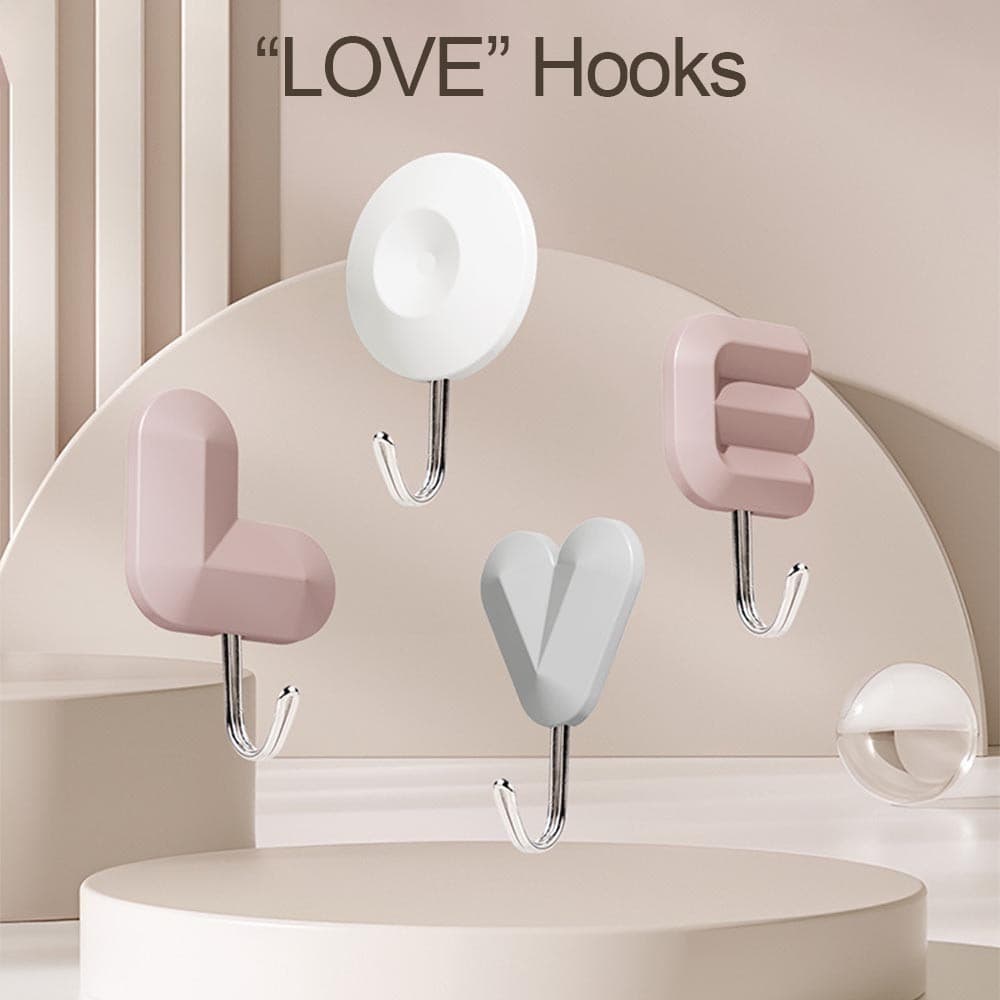 Móc Treo Tường Chữ LOVE Tự Dính, Móc Treo Chìa Khóa Đồ Dùng Dễ Thương994