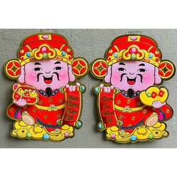 Cặp tranh thần tài 3d 30*40cm dán cửa,tường trang trí tết tamkemdecor 2
