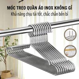 Móc Treo Quần Áo INOX 304 Loại Dày Móc Phơi Quần Áo Người Lớn Kích Thước 40cm 1