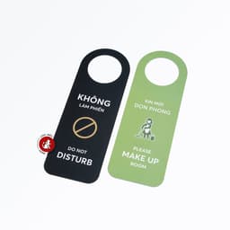 Thẻ dọn phòng khách sạn song ngữ Anh Việt - dáng tròn (PVC cán mờ) | Bảng treo cửa nhà nghỉ homestay 8