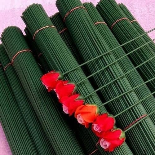 Kẽm làm hoa, kẽm cành màu xanh dùng để cắm hoa sáp, hoa len, làm handmade