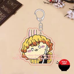 (mua 1 tặng 1) (CHIIKAWA) Móc khóa KIMETSU NO YAIBA keyring mica acrylic in hình anime chibi dễ thương 9