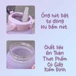 Bình nước 2 lít ,, vạch chia nhắc giờ. bình đựng nước nhựa 2L có ống hút 5